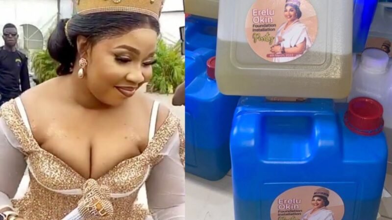 Erelu Okin has apologized over her party’s petrol souvenir that sparked outrage