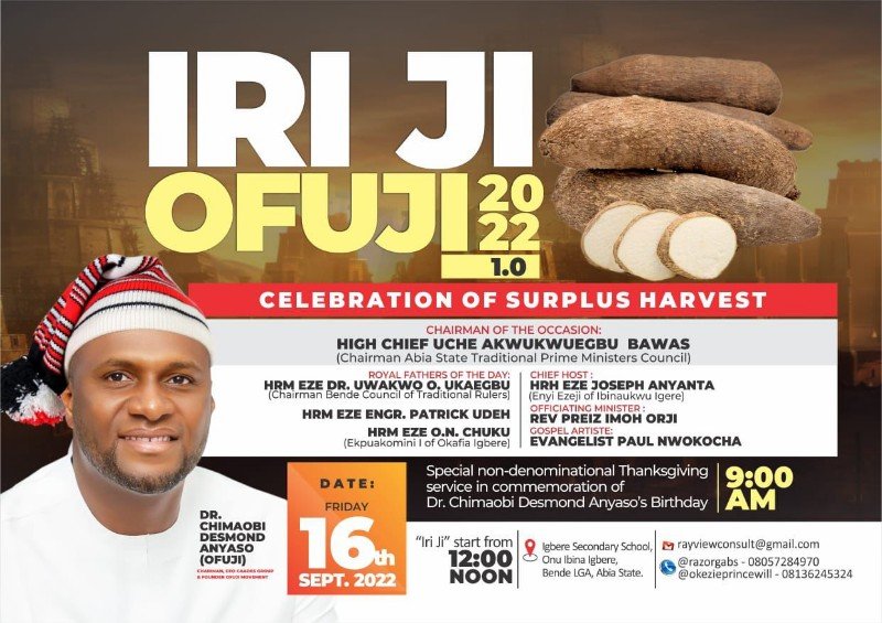 Abia Agog As Anyaso Celebrates Birthday and New Yam Festival Tagged “Iriji Ofuji”