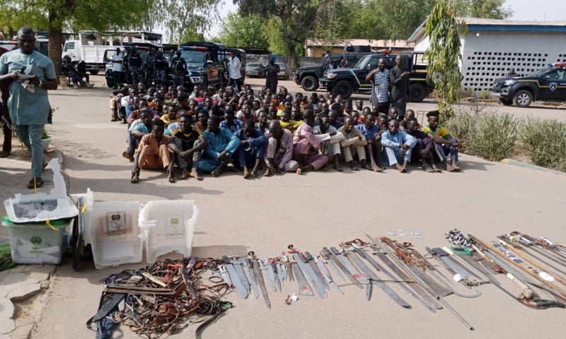 Police parade Kano legislator who allegedly led a mob to burn INEC office