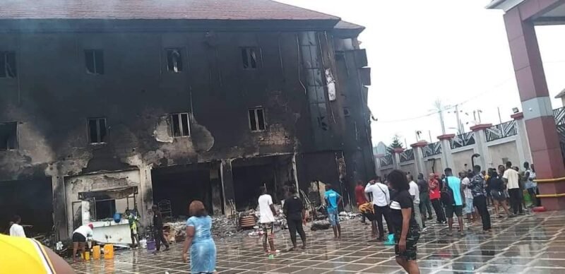 A popular hotel in Onitsha  destroyed by fire