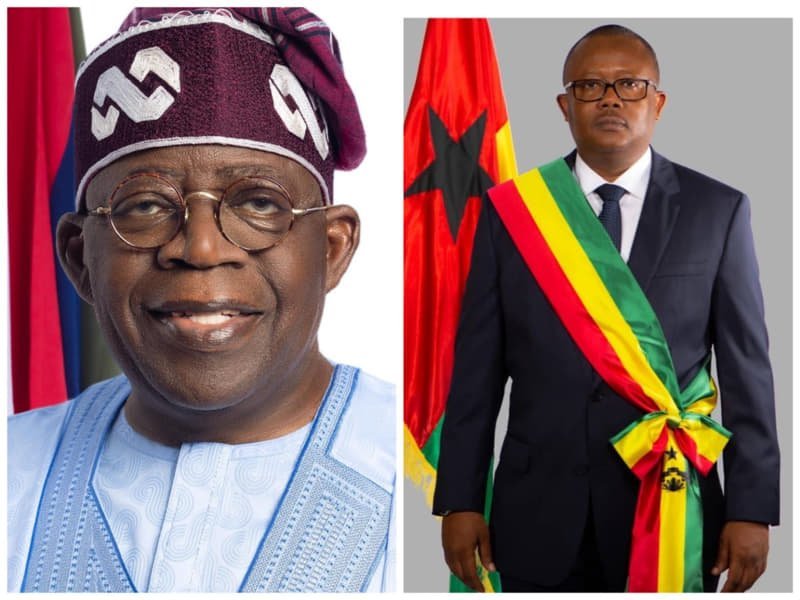Umaro Sissoco, the president of Guinea-Bissau, meets Tinubu in Lagos.
