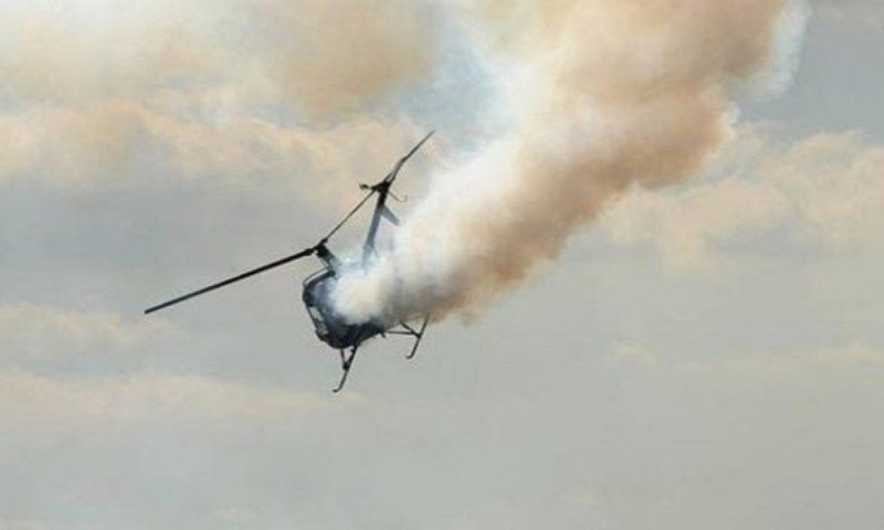 Helicopter crashes into building in Lagos.