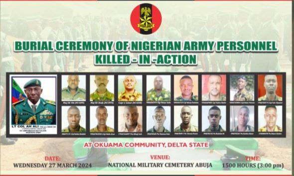 Weeping as 17 soldiers are laid to rest in Abuja following the Okuama attack