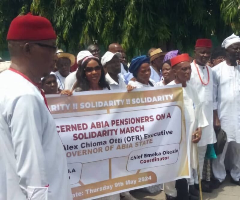 ABIA pensioners in Solidarity March, thank Gov. Otti for full monthly payment of pension arrears