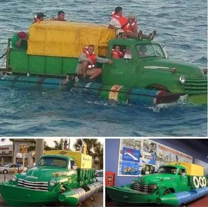 CREATIVE ESCAPE: Cuban Refugees Arrive Florida on Modified Truck-Boat Hybrid
