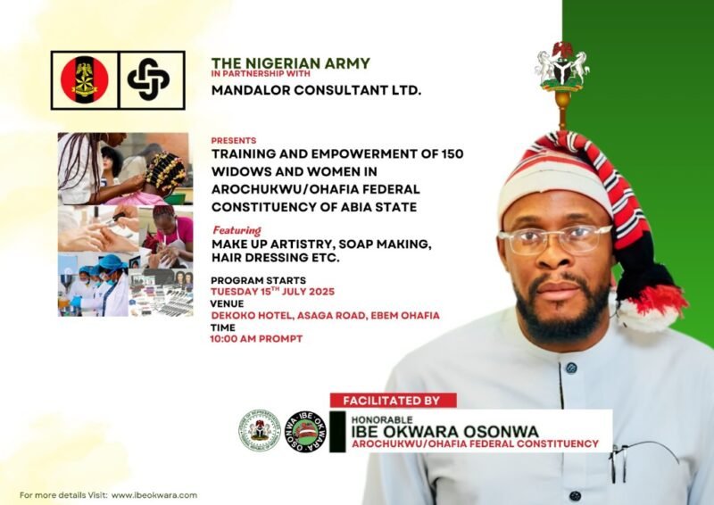 Hon. Ibe Okwara Partners with Nigerian Army & Mandalor Consultant Ltd. for Landmark Empowerment Initiative in Arochukwu/Ohafia