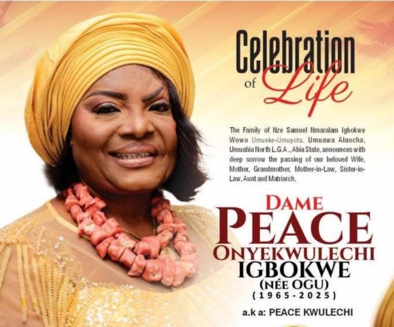 Igbokwe Family Commences Burial Preparations for Late Matriarch Late Dame Peace Igbokwe