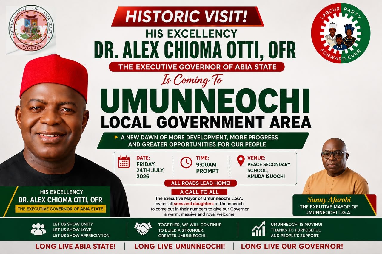 Umunneochi Gears Up To Receive Governor Otti On July 24