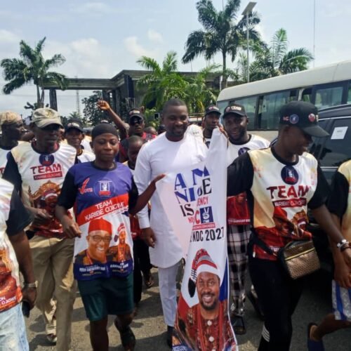 Karibe Ojigwe Receives NDC Flag, Declares Readiness To Defeat Bende Contestants