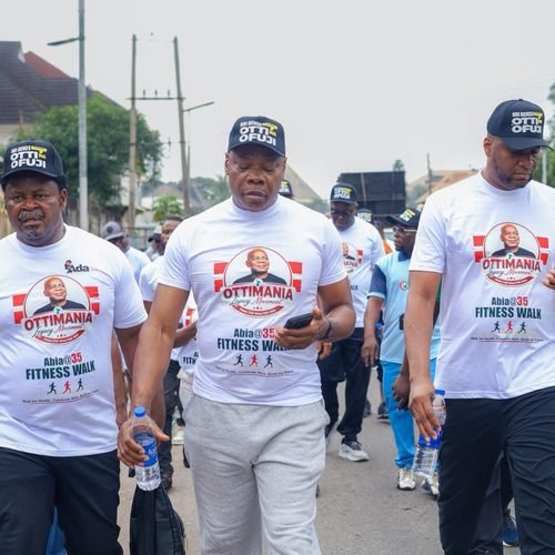OTTIMANIA Legacy Movement Takes Solidarity Walk In Umuahia, Backs Otti’s 2027 Re-Election