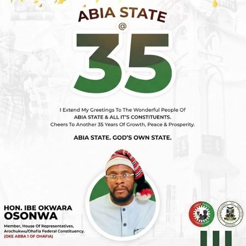 Osonwa Felicitates With Abians On 35th Anniversary Of State Creation