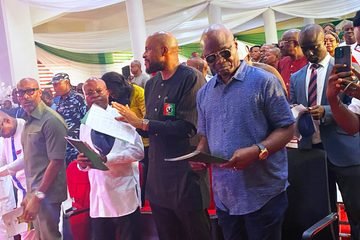 Hon. Ibe Okwara Joins Governor Alex Otti at the Abia Solemn Assembly and Covenant Renewal Service