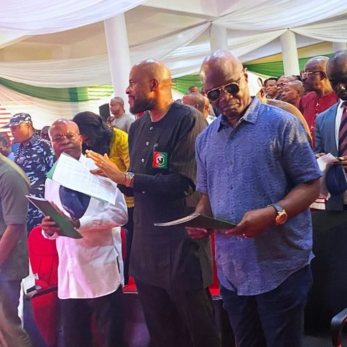 Hon. Ibe Okwara Joins Governor Alex Otti at the Abia Solemn Assembly and Covenant Renewal Service